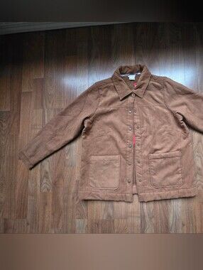 Brown Shirt Jacket with Extra Warm Fuzzy Lining